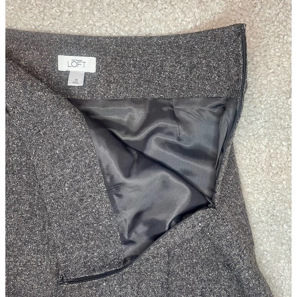 Ann Taylor Loft Tweed Pleated Mini Skirt-Size 14 - Picture 2 of 6